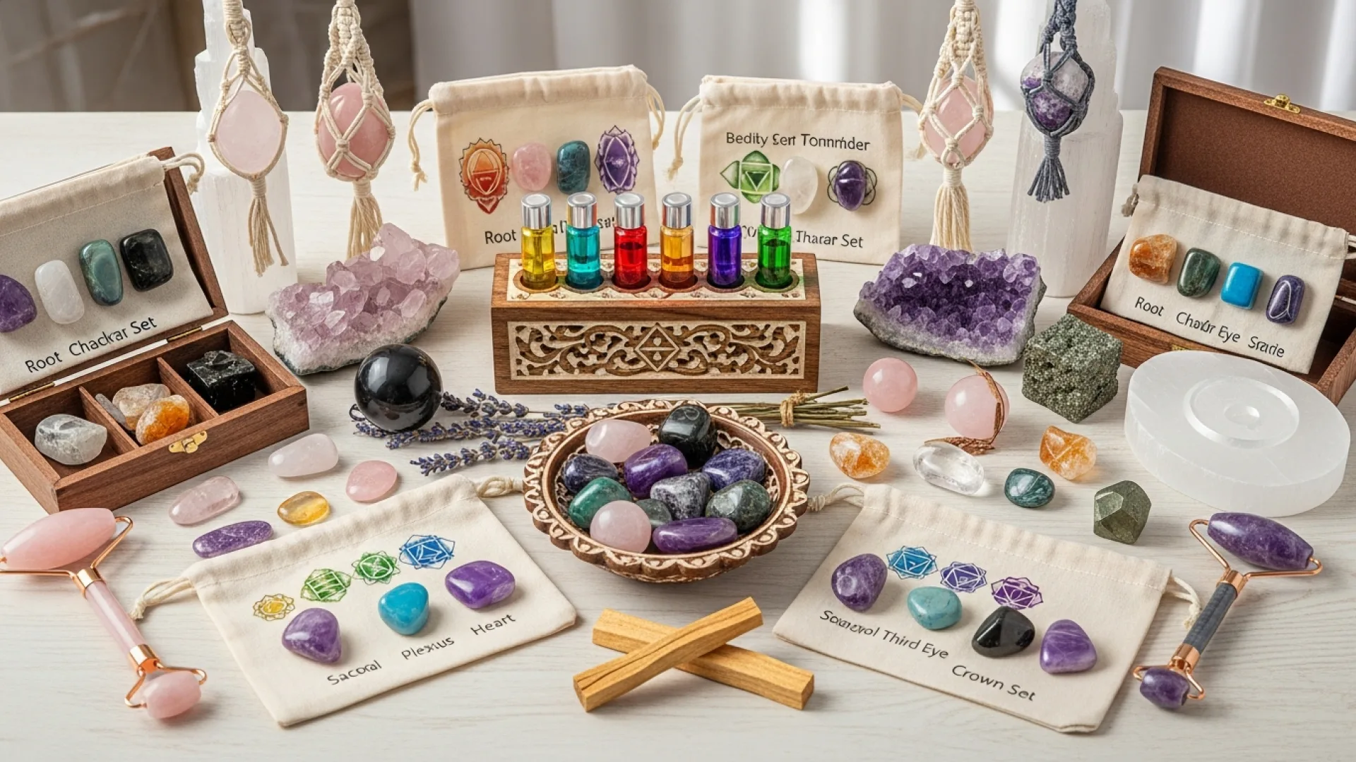 Real Healing Crystals & Sacred Chakra Sets